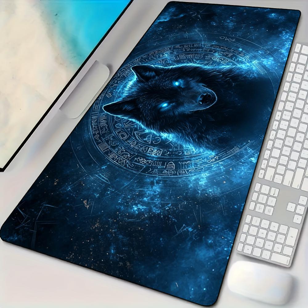 Gaming Desk Mat - Fantasy Wolf Totem Mouse Pad Desk
