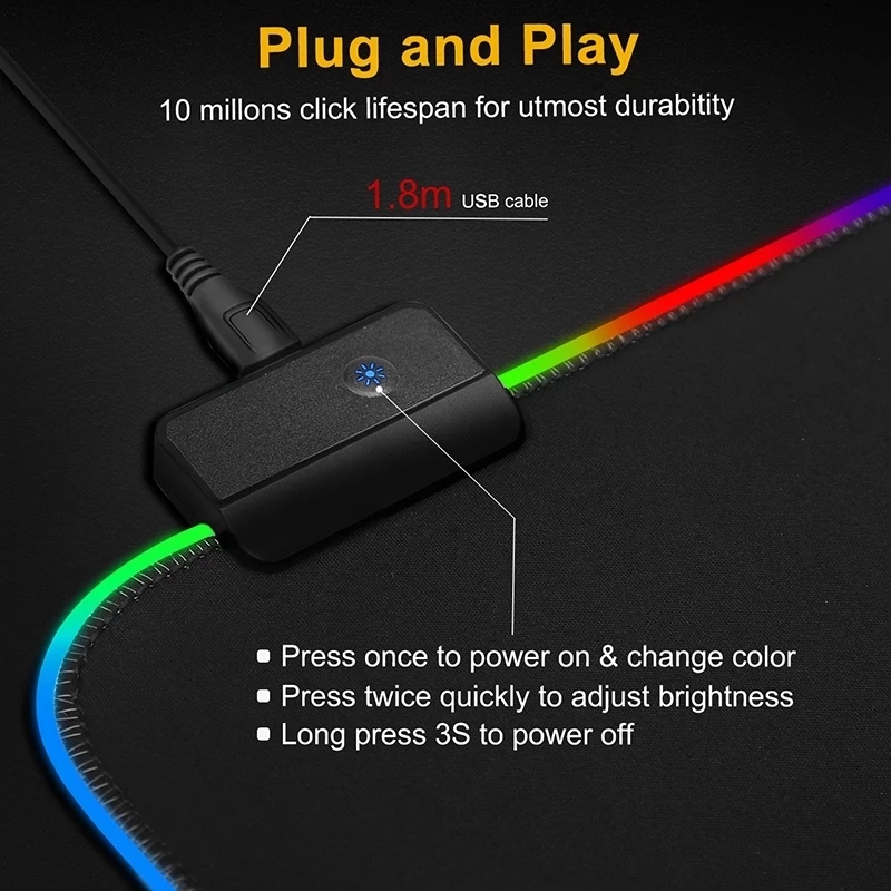 LED Light Mousepad RGB Keyboar - Rgb Mousepad 评论和价格