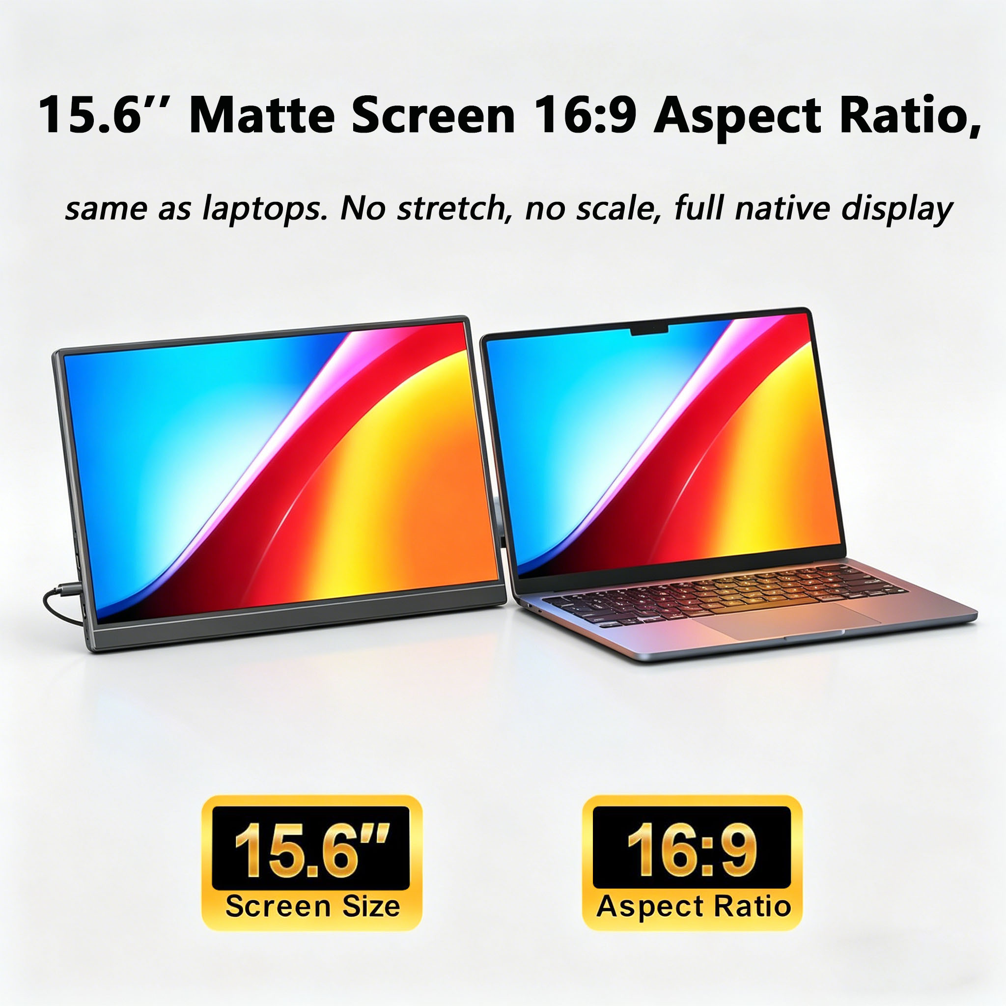 15.6 Inch Portable Monitor FHD - Pc Gaming Second 评论和价格