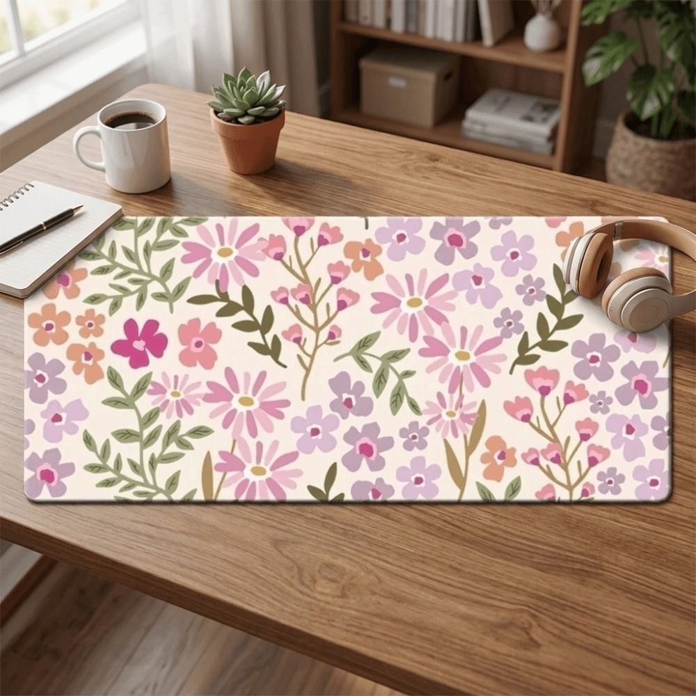 Stain-resistant Large Floral D - Gaming Desk Mat 评论和价格
