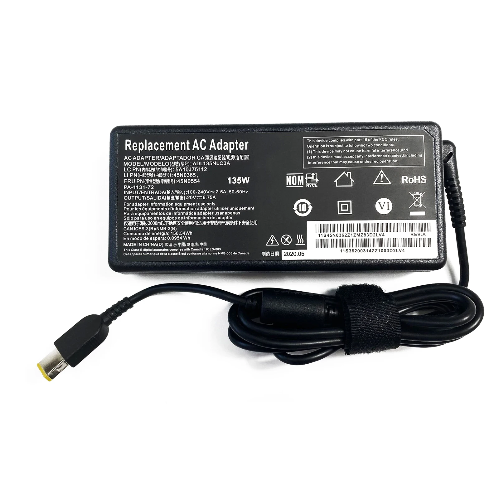 20V 6.75A 135W Laptop Ac Adapt - Pc Gaming Lenovo 评论和价格